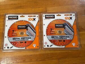 2 RIDGID 7 in Metal Cutting Diamond Blades – 100X Life, 7/8–5/8 in Arbor